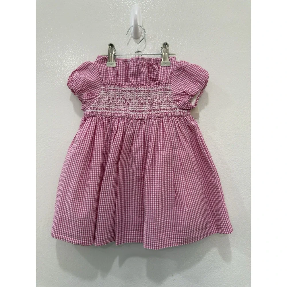 Ralph Lauren Baby Girls Pink Gingham Dress & Bloomers Set – Size 6 -9 Mths – NWT
